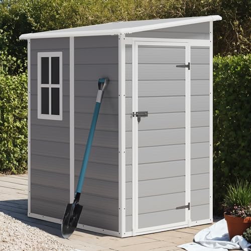 5' x 4' Resin Weather Resistant Outdoor Storage Shed with Floor F804