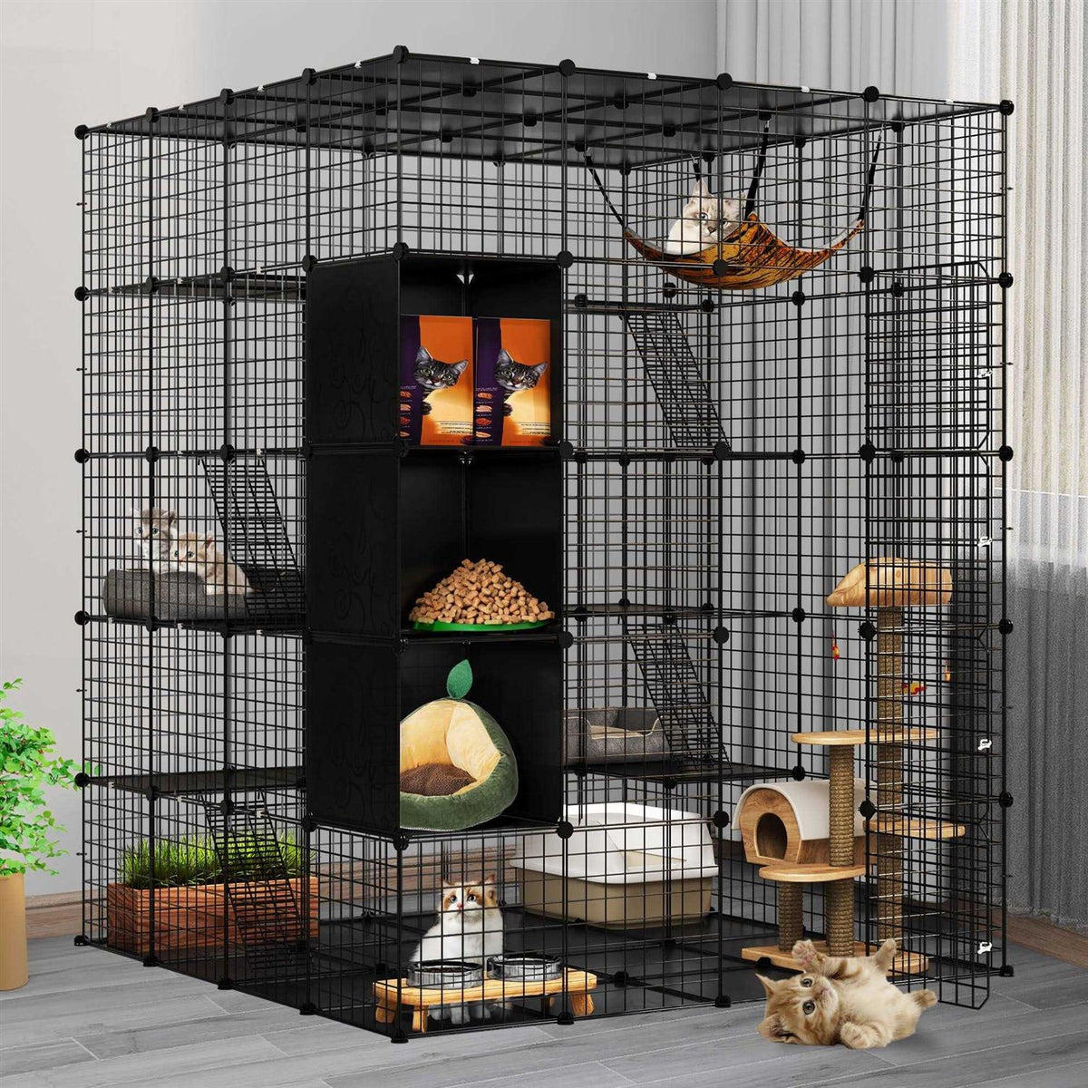 Large 5-Tier Cat Cage with Hammock B587412