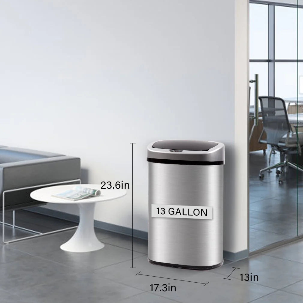 13 Gallon Stainless Steel Trash Can R88421