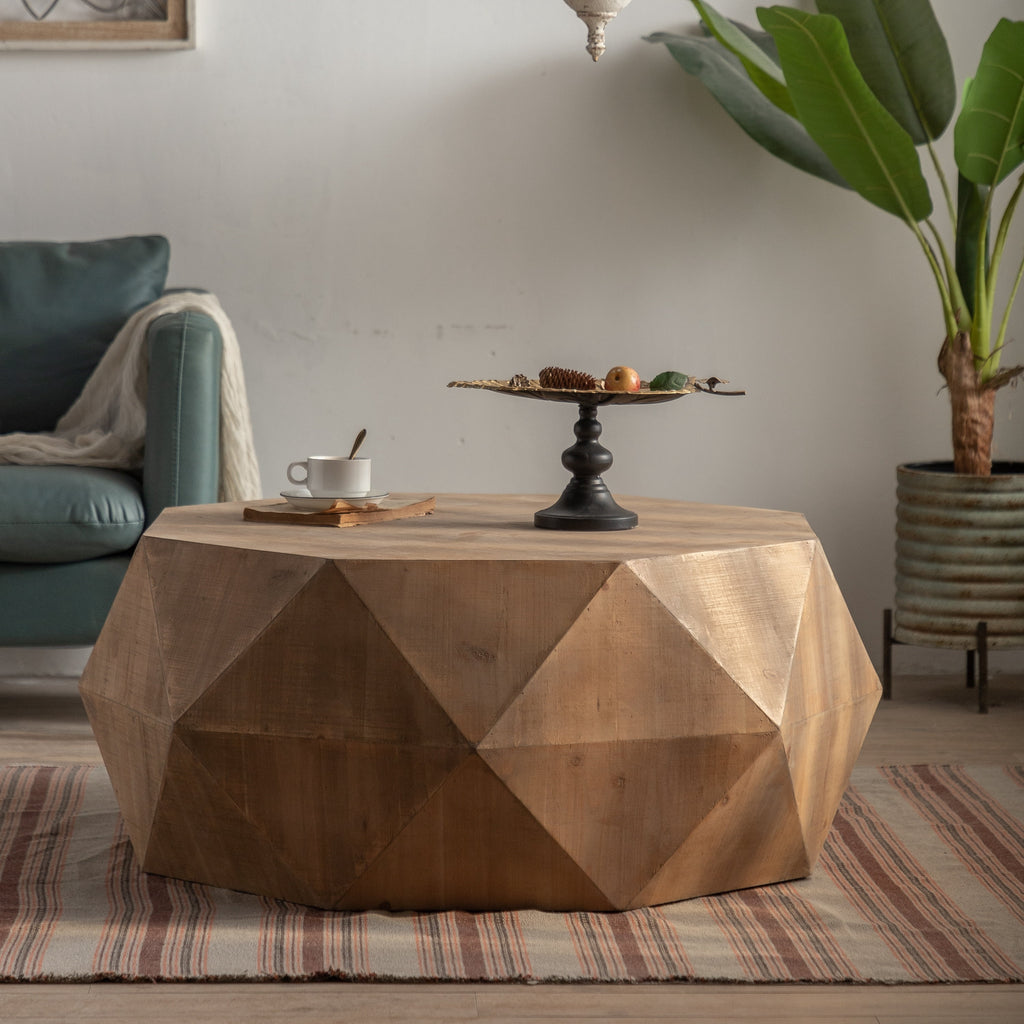 Vintage Retro Coffee Table with Embossed Design P322