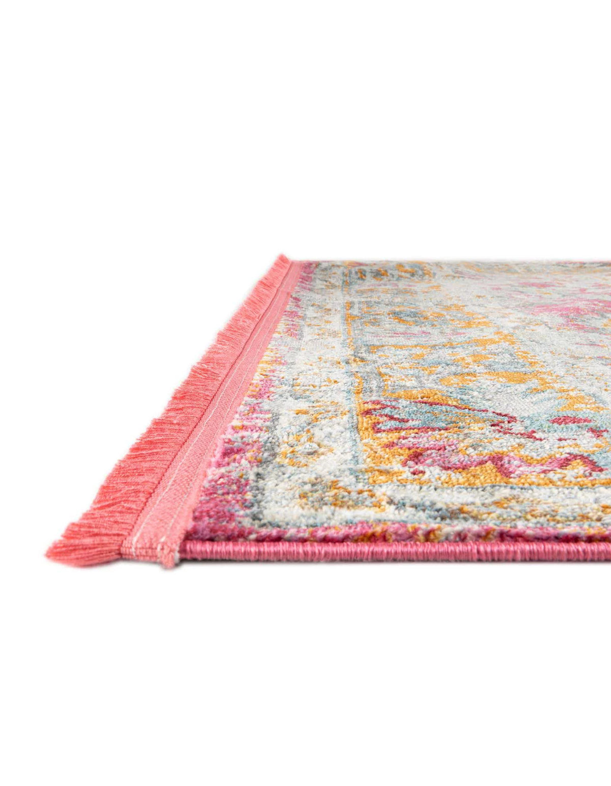 Pink Transitional Floral Rug U986