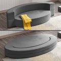 Folding Sofa Bed Linen Upholstery Dark Gray D223