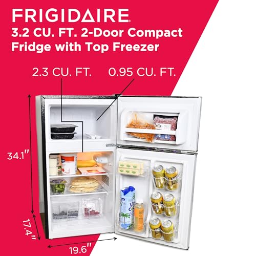 Compact Stainless Steel Top-Freezer Refrigerator 3.2 cu ft A96941