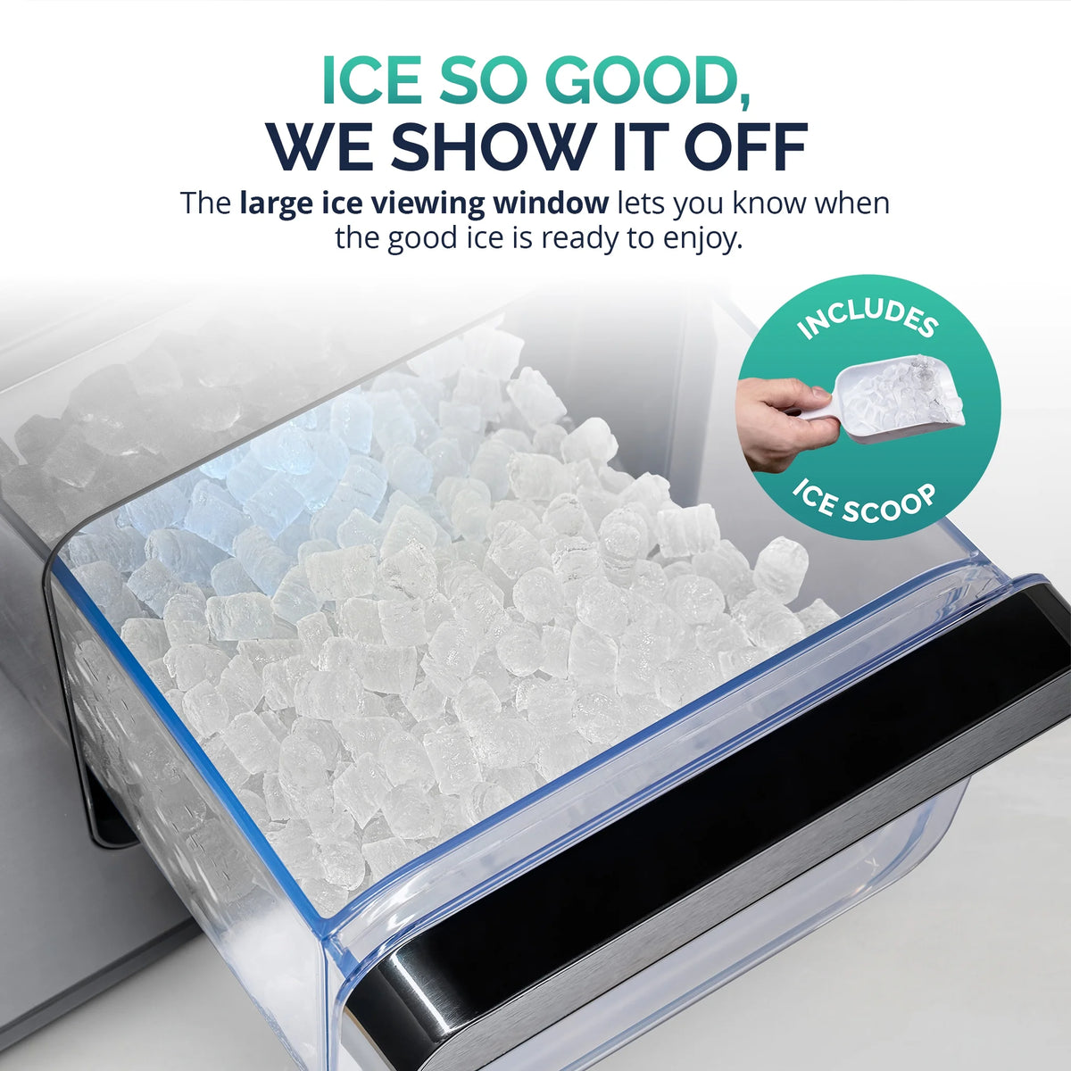 Black Stainless Steel Countertop Ice Maker R8836