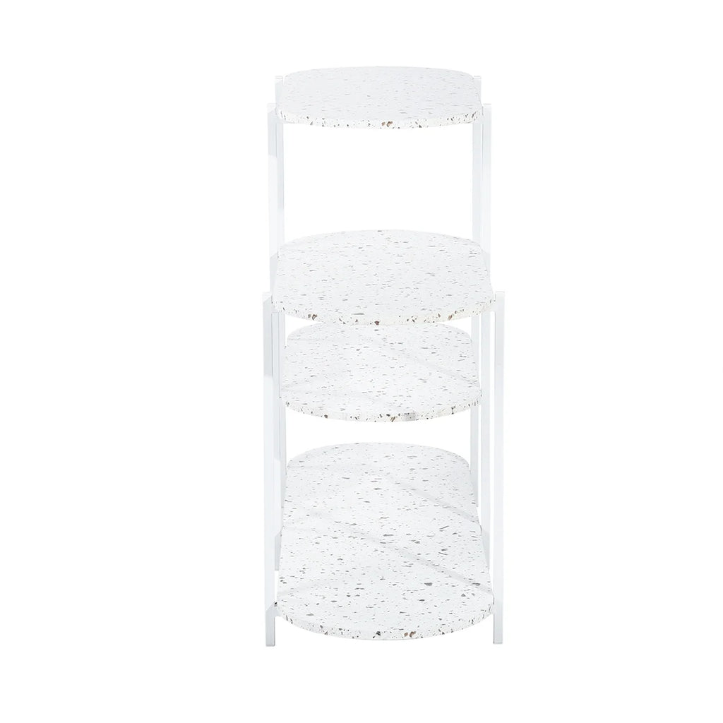 4-Tier Marble White Storage Shelf Z67956