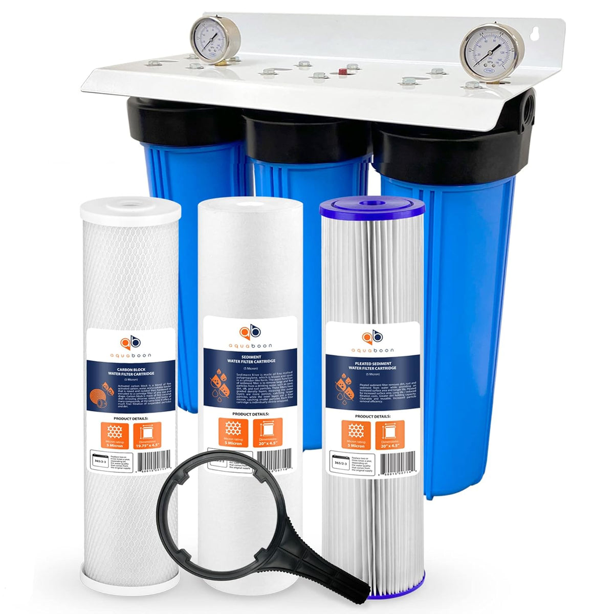 20 x 4.5 3-Stage Whole House Water Filter System A106