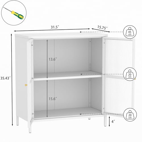 White 2 Door Steel Storage Cabinet I4278