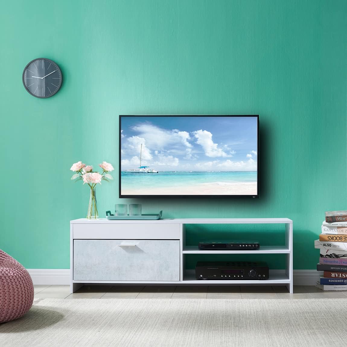 Black TV Stand with Storage Drawers up to 58 Inches M433