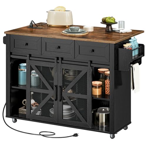 White Rolling Kitchen Island with Storage F717185
