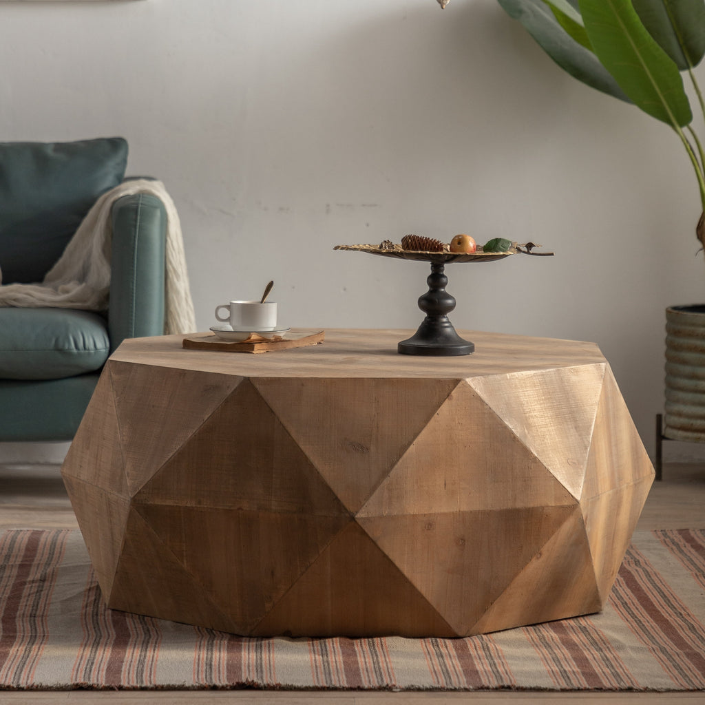 Vintage Retro Coffee Table with Embossed Design P322