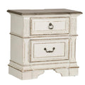 White 2 Drawer Night Stand with Charging Station P288