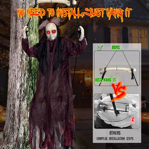Hanging Swing Ghost with Sound and Light Up Eyes G745528