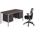 Single Desk with 2 Pedestals, 66" x 30" Desk Top, Driftwood F3544