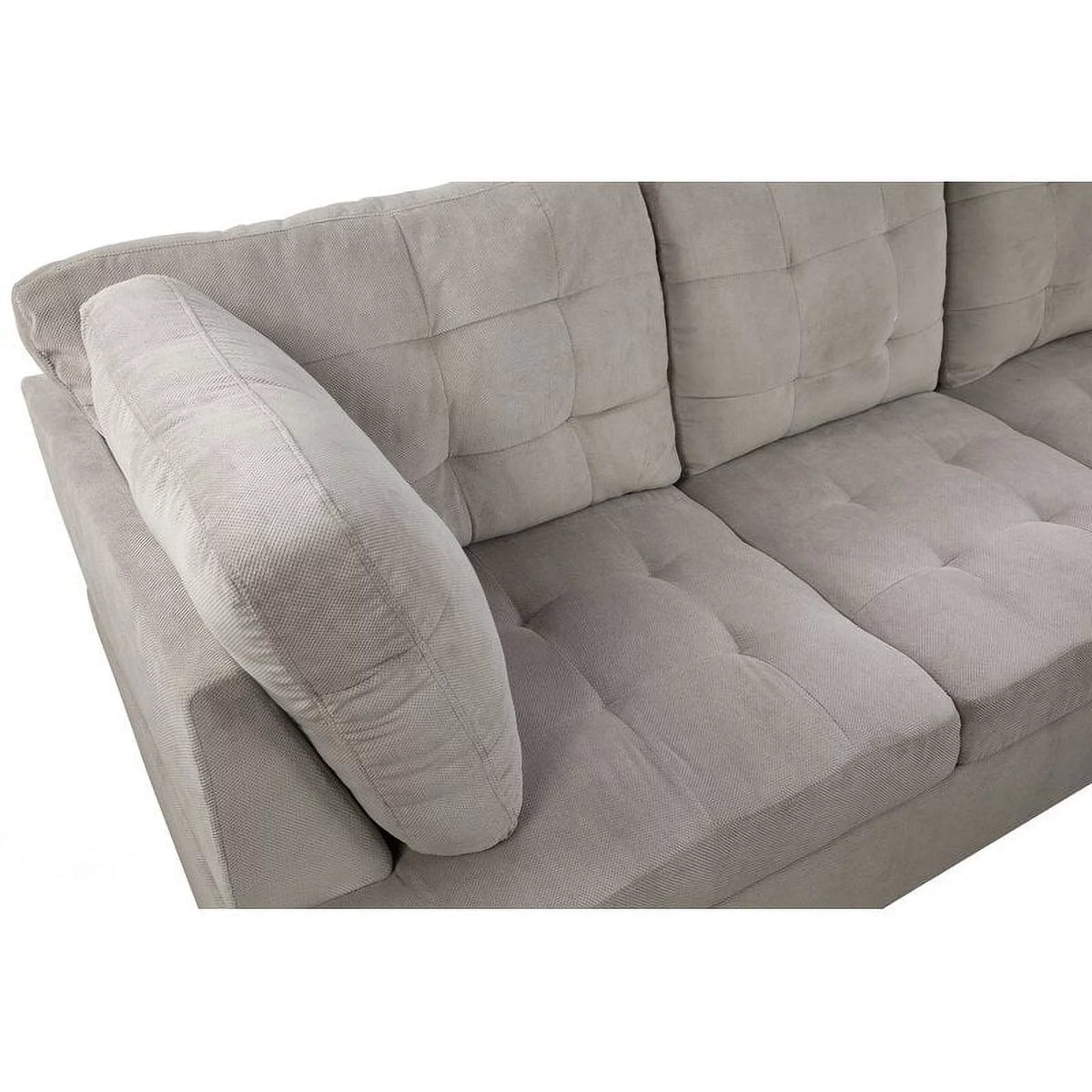 Gray Left Hand Facing Sectional with Ottoman Q746334