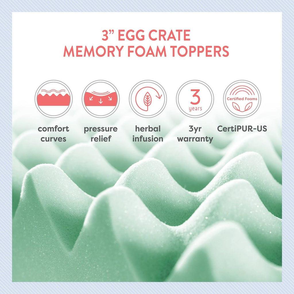 3 inch Memory Foam Mattress Topper J959491