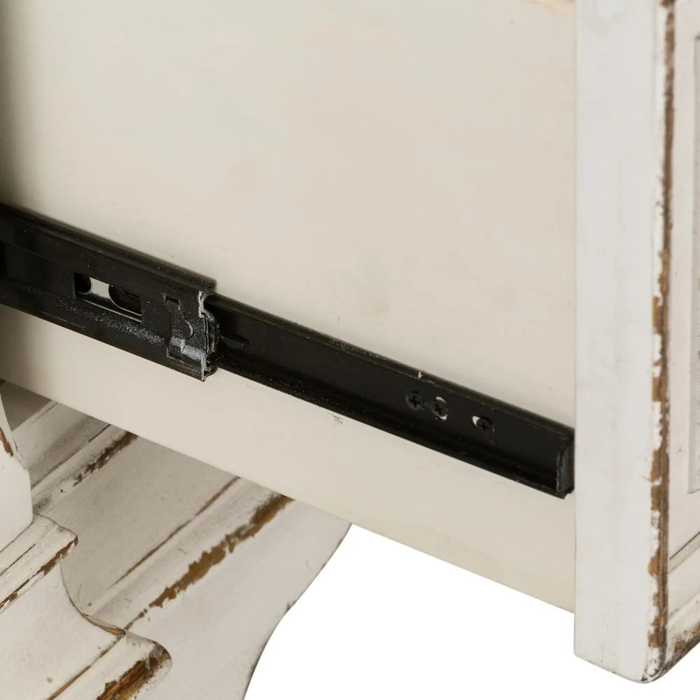 White 2 Drawer Night Stand with Charging Station P288