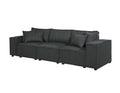 Dark Gray Linen Sofa Couch with 4 Pillows E81886