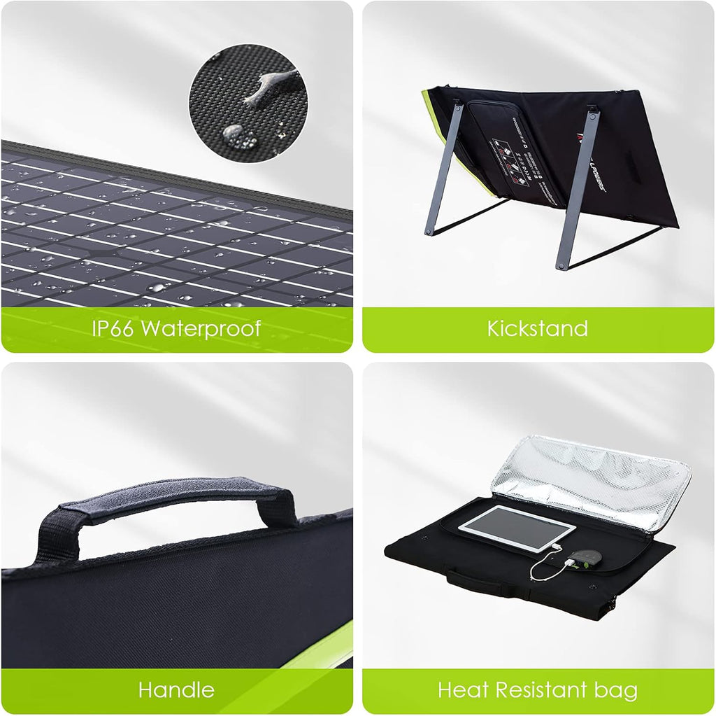 60W Foldable Monocrystalline Waterproof IP66 Portable Solar Panel S59355