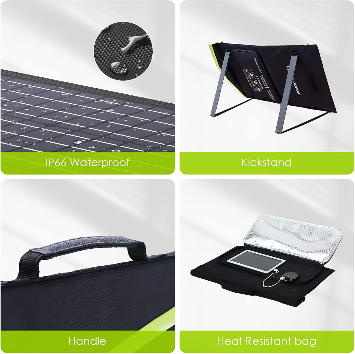 60W Foldable Monocrystalline Waterproof IP66 Portable Solar Panel S59355