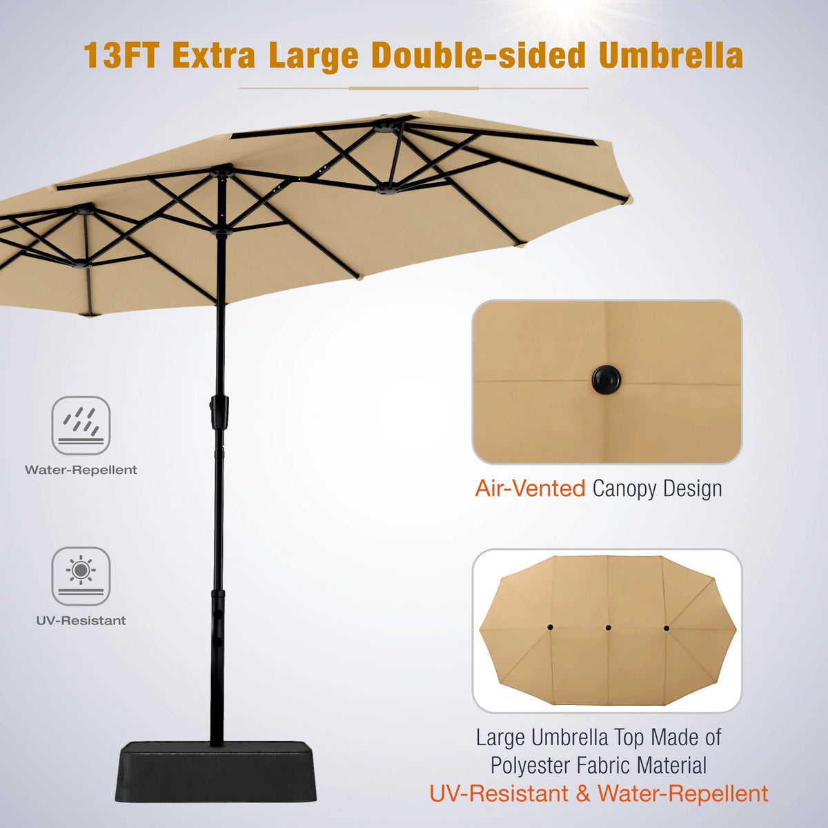 8-Piece Outdoor Dining Set with Beige Umbrella H775362
