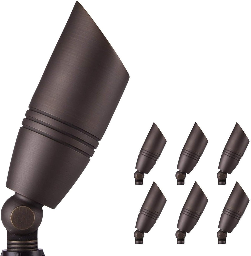 Solid Brass 6 Packs 12V Low Voltage Waterproof Landscape Spotlight V375