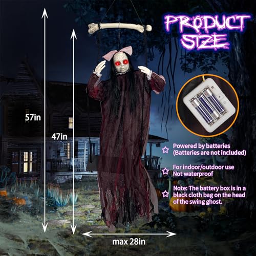 Hanging Swing Ghost with Sound and Light Up Eyes G745528