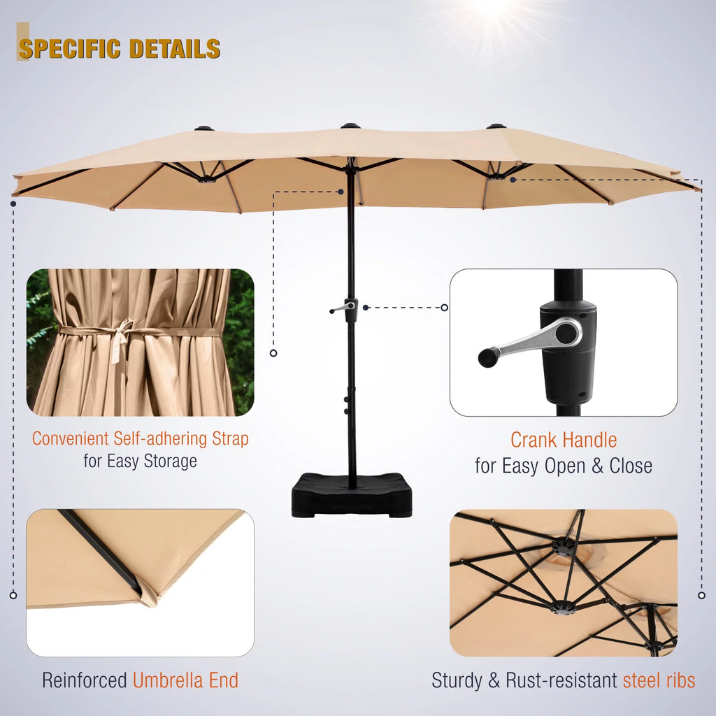 8-Piece Outdoor Dining Set with Beige Umbrella H775362