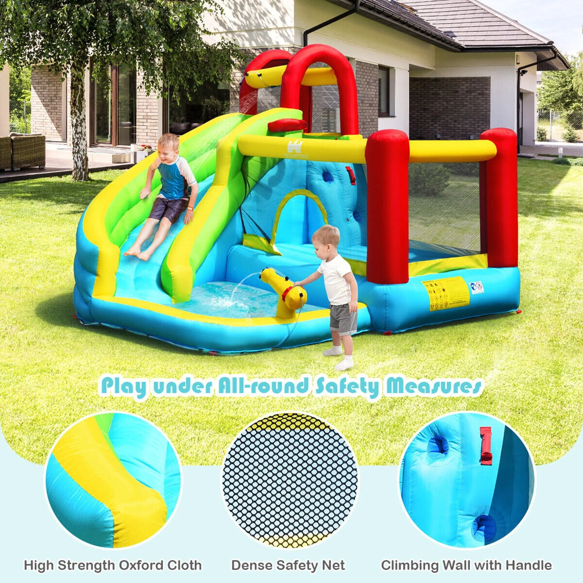 Inflatable Kids Water Slide Bounce House Splash Pool L646