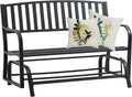 Black Metal Outdoor Glider Bench B1180