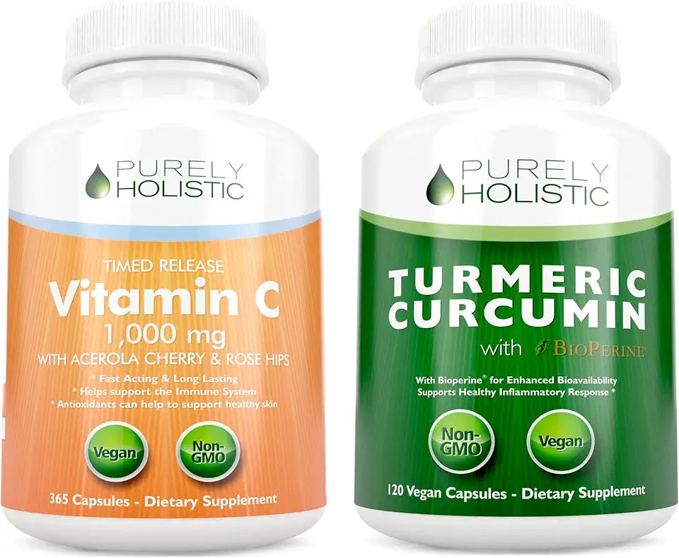 Vitamin C 1000mg Turmeric Curcumin 700mg Capsules Vegan K3341