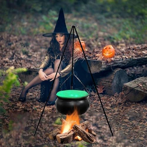 Large Witch Cauldron with Stand and Light Plastic Bowl O7051
