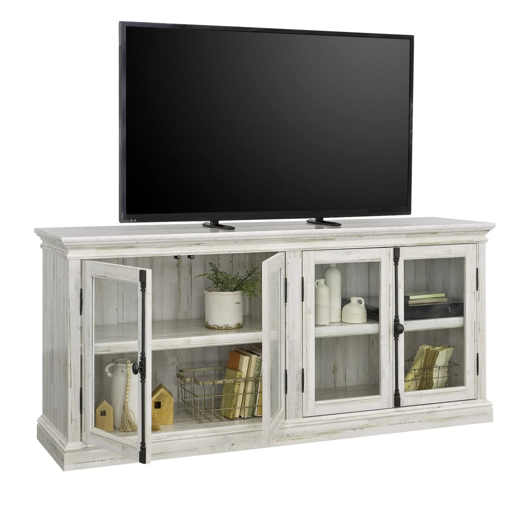 White Engineered Wood Storage Credenza R5536