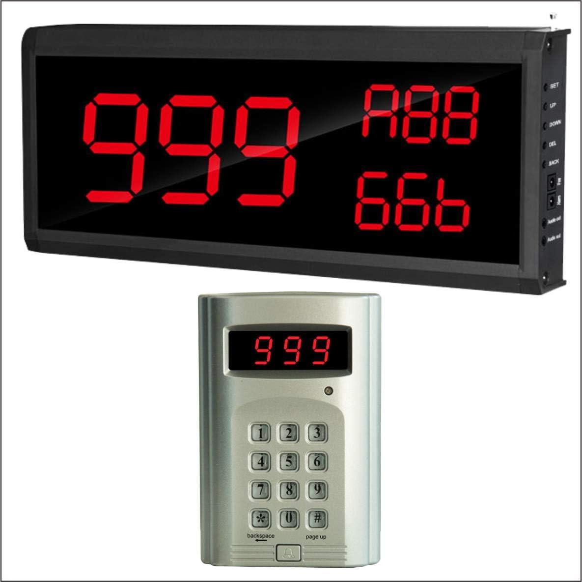 Wireless Calling System Number Keypad Caller and 3 Number Display Host O7225