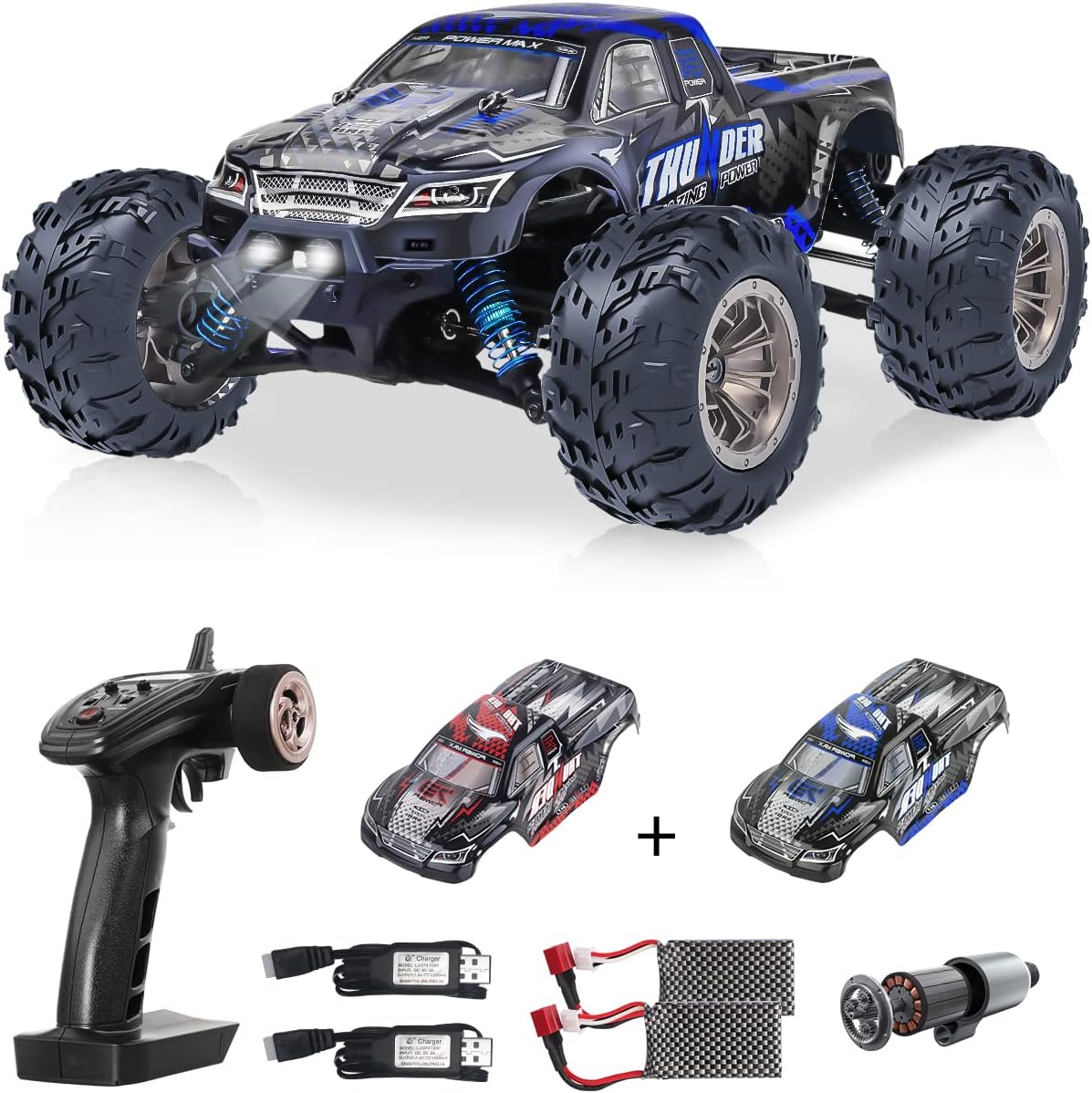 Brushless 1:16 4WD High Speed RC Monster Truck with 2 Battery I1766