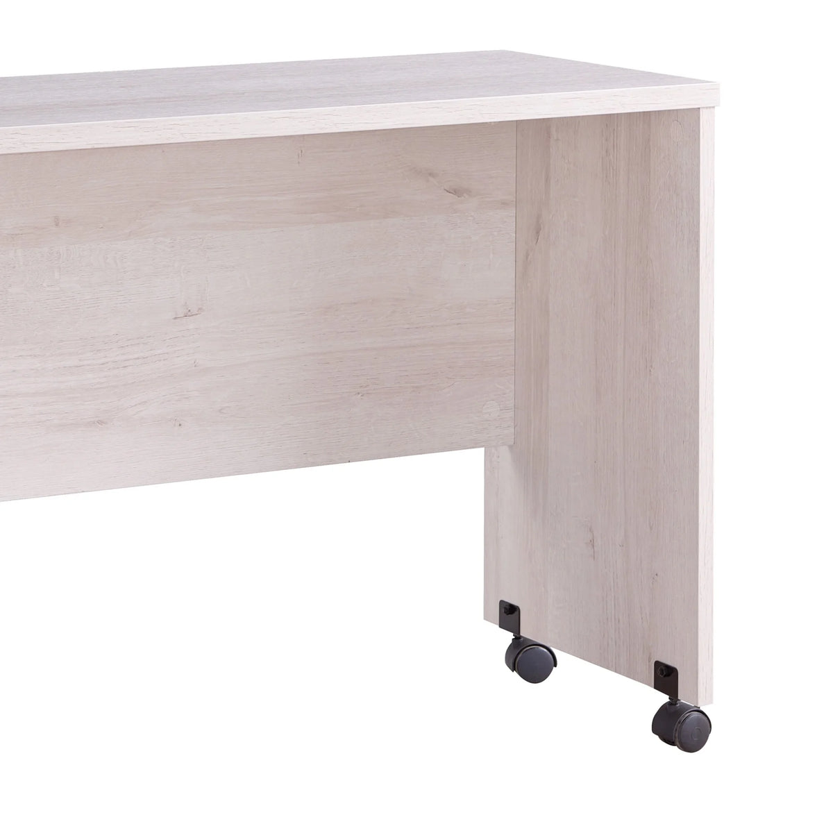 White Oak Wooden Desk Return with Casters O926