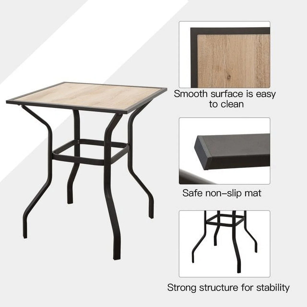 3 Piece Swivel Bar Stools and Table Patio Bistro Set O515947
