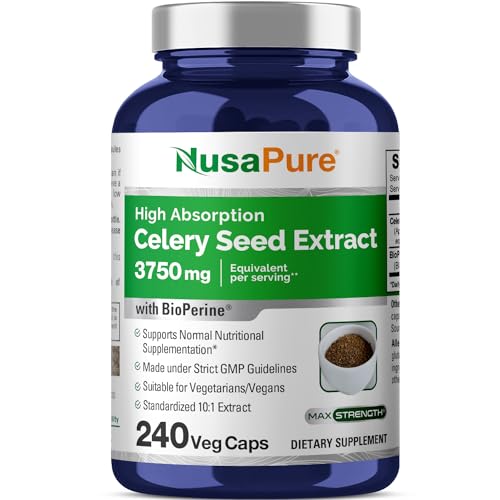 Celery Seed Extract Capsules 3750mg 240 Veggie Caps S8426