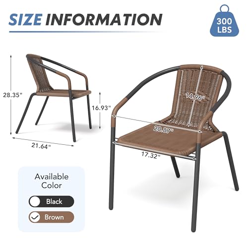 Black Wicker Stackable Dining Chairs Set of 6 O681953