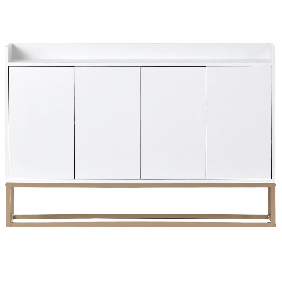 White Wooden Storage Cabinet with Metal Legs and Adjustable Shelves N6733