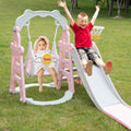 4 in 1 Slide and Swing Set with Basketball Hoop X869238