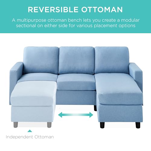 Beige Upholstered Sectional Sofa with Chaise Q113