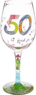 Hand-Painted Artisan Wine Glass 15 Oz J6253