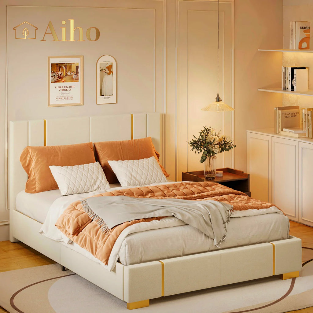 Queen Size Fabric Upholstered Bed Frame Z243606