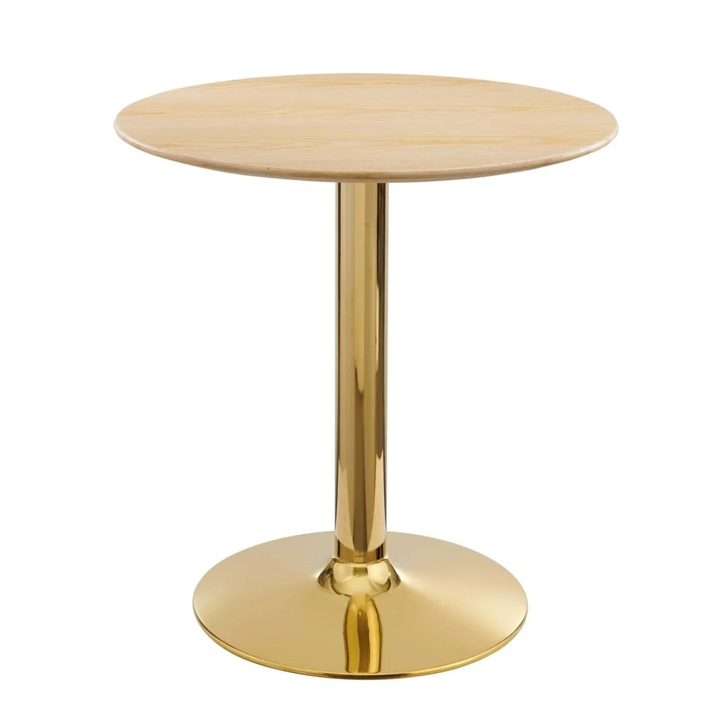 28" Round Wood & Metal Dining Table M232