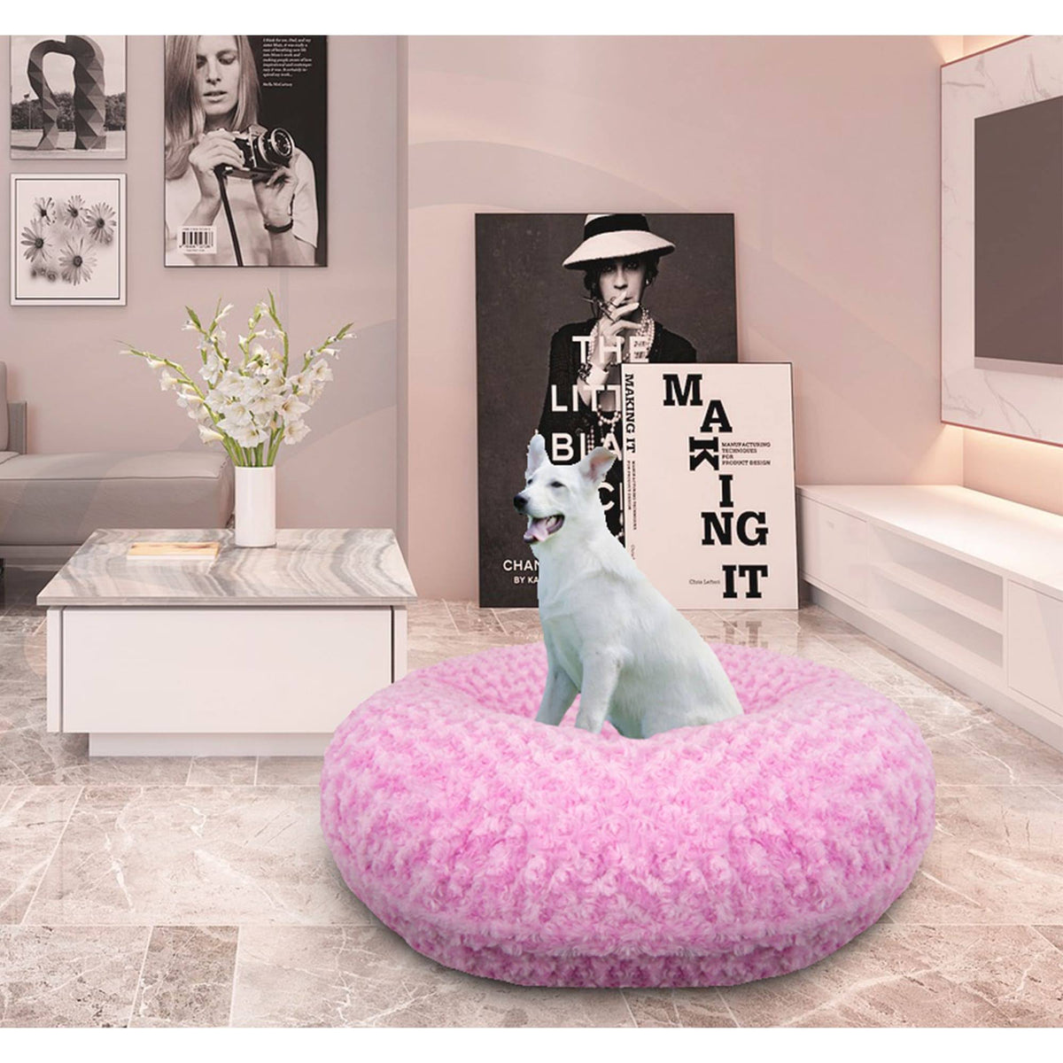 Cotton Candy Extra Plush Faux Fur Dog Bed N33402