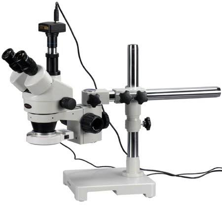 3.5X-90X Trinocular LED Boom Stand Stereo Microscope with 5MP Camera W37772