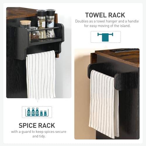 White Rolling Kitchen Island with Storage F717185