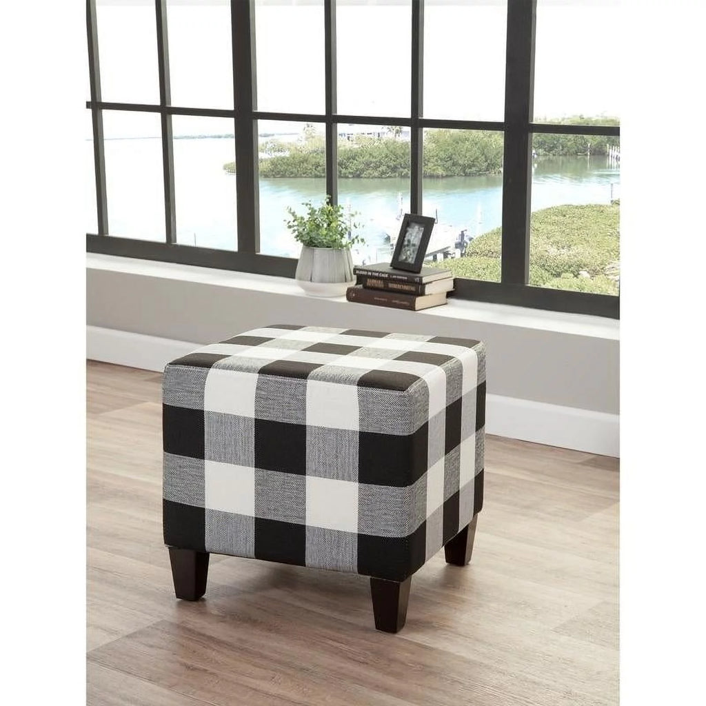 Plaid Checkered Ottoman Footrest M637