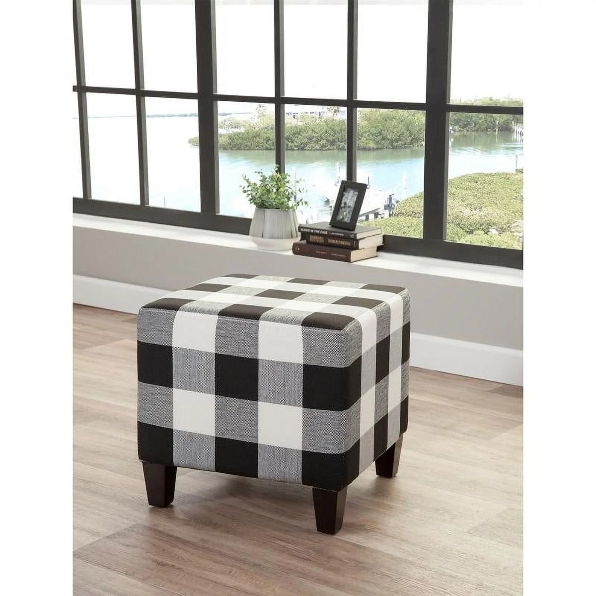 Plaid Checkered Ottoman Footrest M637