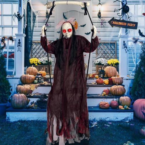 Hanging Swing Ghost with Sound and Light Up Eyes G745528